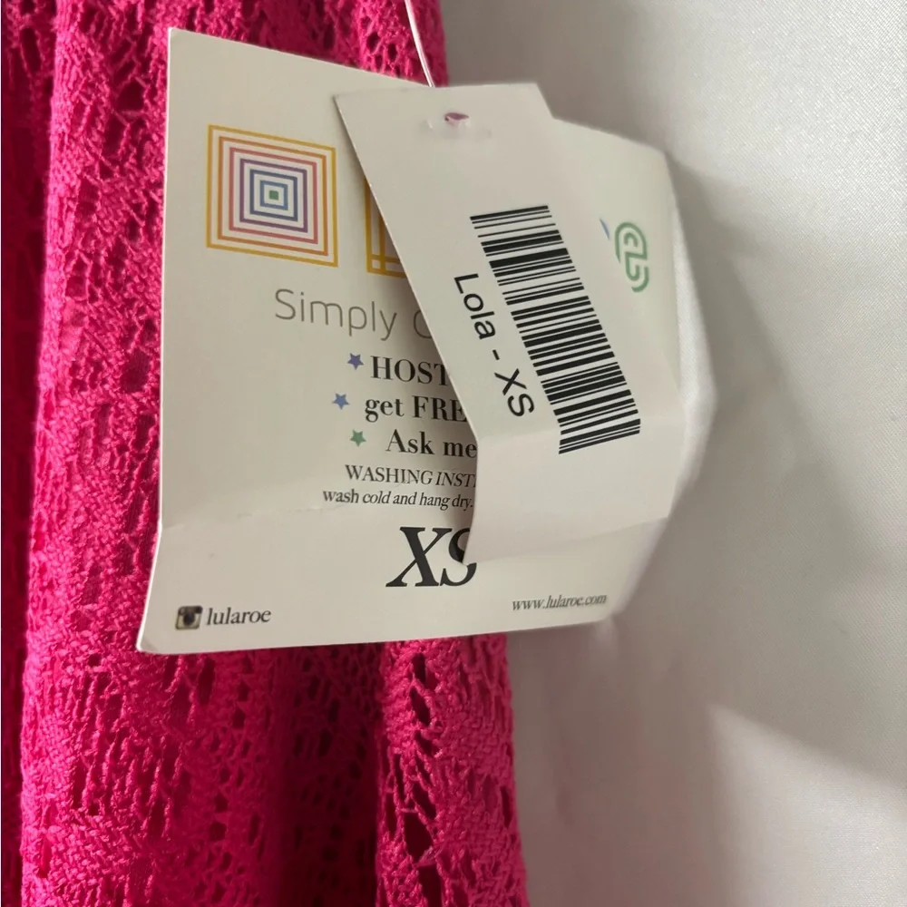 LulaRoe NWT Hot‎ Pink Lace Lola XS Skirt
